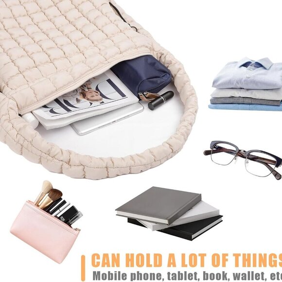 Elegant Quilted Tote Bag - Large Hobo, Lightweight & Versatile for All Occasions - Picture 7 of 11